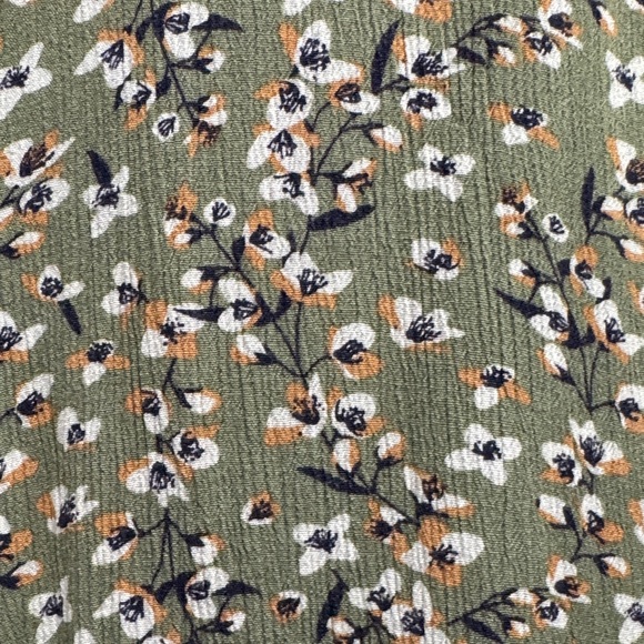 Pleione Olive Floral V-Neck Blouse - Picture 5 of 7